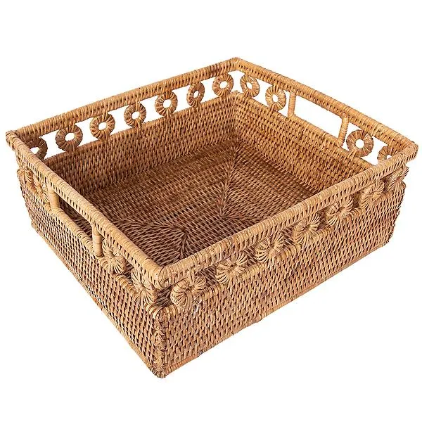 Artifacts Trading Company Inna Design Basket with Handle Honey Brown