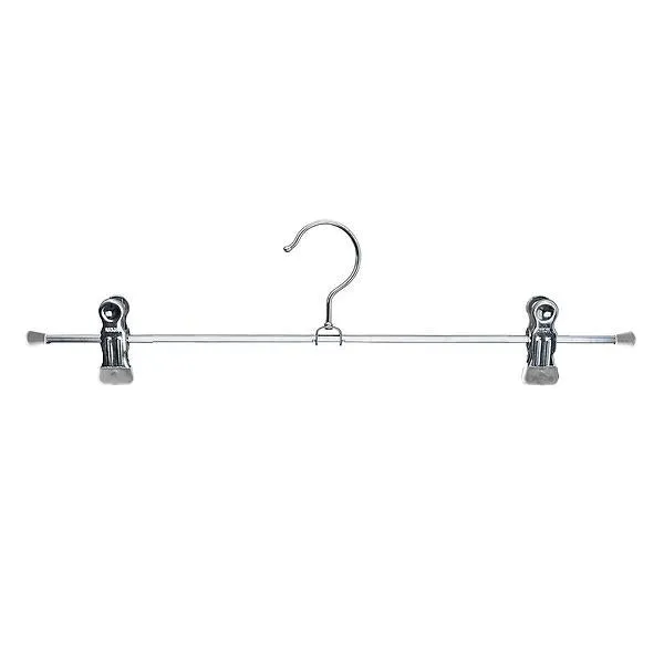 MAWA 16" Adjustable Clip Pant Hanger Silver Pkg/50