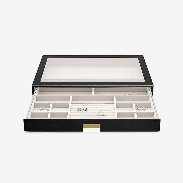 Stackers Supersize Glass Top Drawer Black
