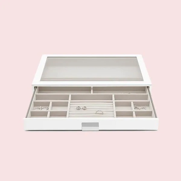 Stackers Supersize Glass Top Drawer White