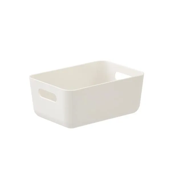 The Container Store Terra Recycled Plastic Small Bin Ecru White