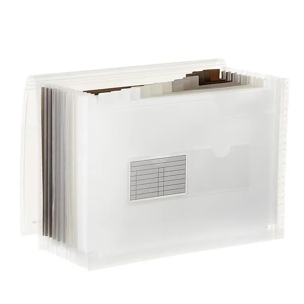 13-Pocket Accordion Letter File Clear/Grey
