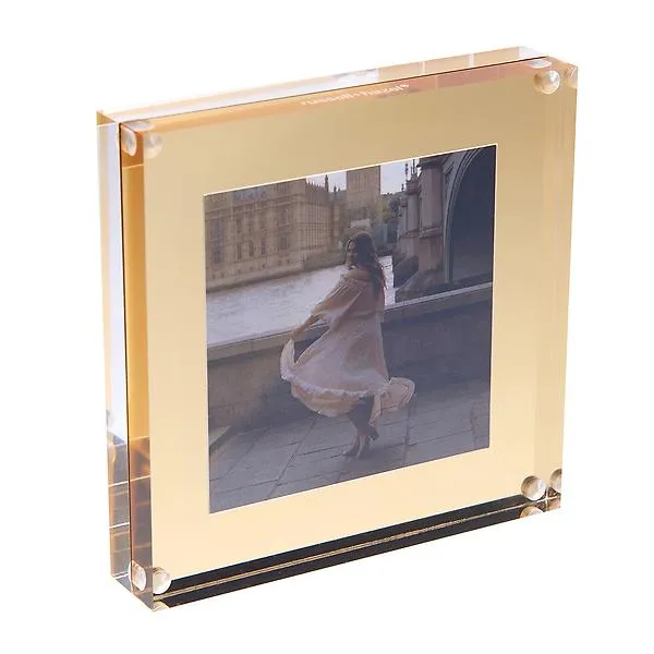 4" x 4" h russell+hazel Acrylic Photo Frame Clear/Gold