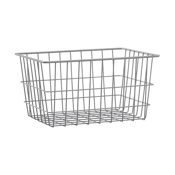 The Container Store Medium Wire Basket Grey