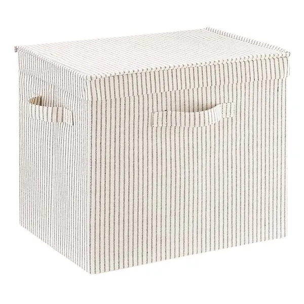 The Container Store Storage Cube Grey Stripe