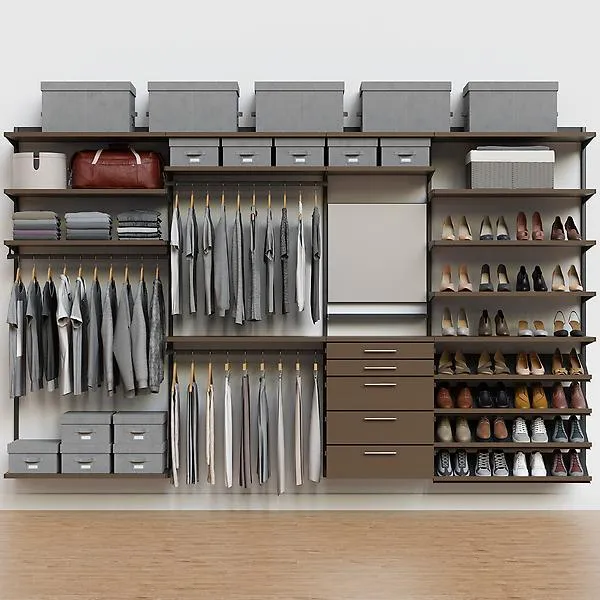 Décor+ by Elfa 11' Closet Mt Grey & St Birch