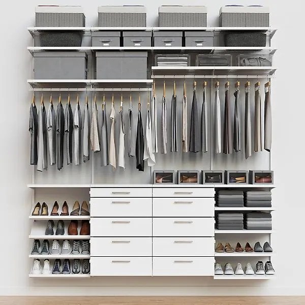 Décor+ by Elfa 8' Reach-In Closet Matte White & White