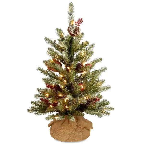 2 ft. Pre-Lit Burlap Base Fir Christmas Tree