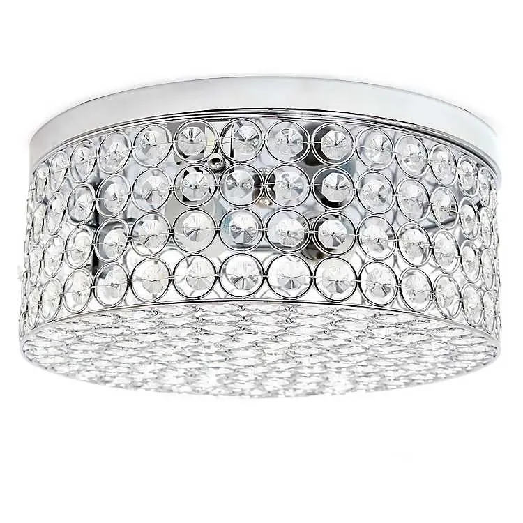 Round Crystal Flush Mount Ceiling Light