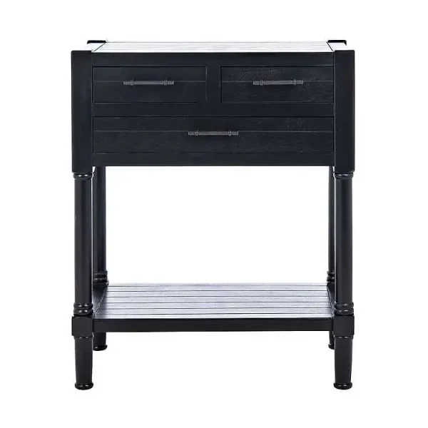 Wilbert 3-Drawer Black Console Table