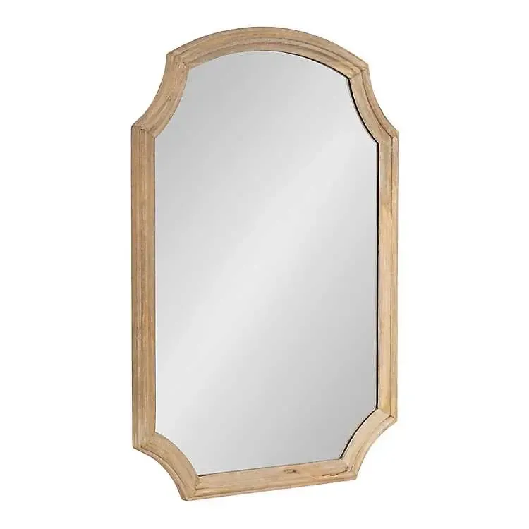 Wood Scalloped Rectangle Wall Mirror