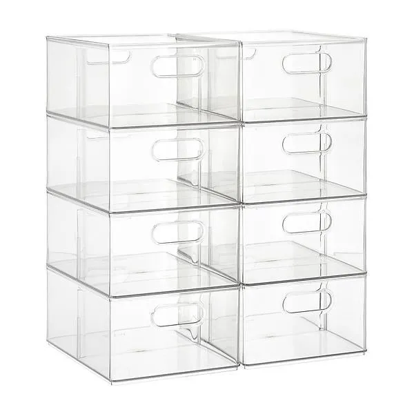 Case of 8 T.H.E. Divided All-Purpose Bin Clear