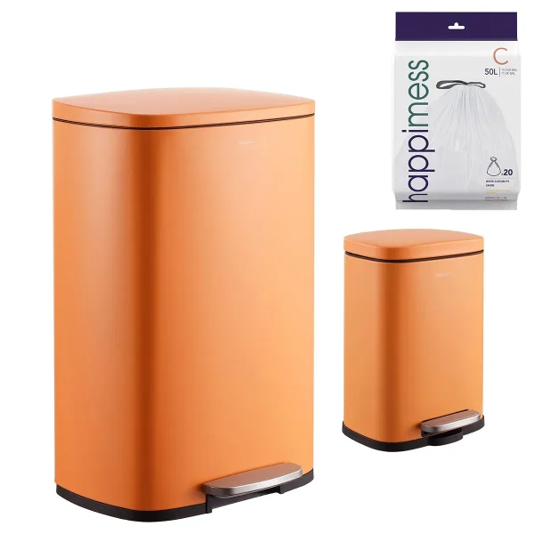 Happimess 13.2-Gallon Connor Rectangular Trash Can Carrot Cake