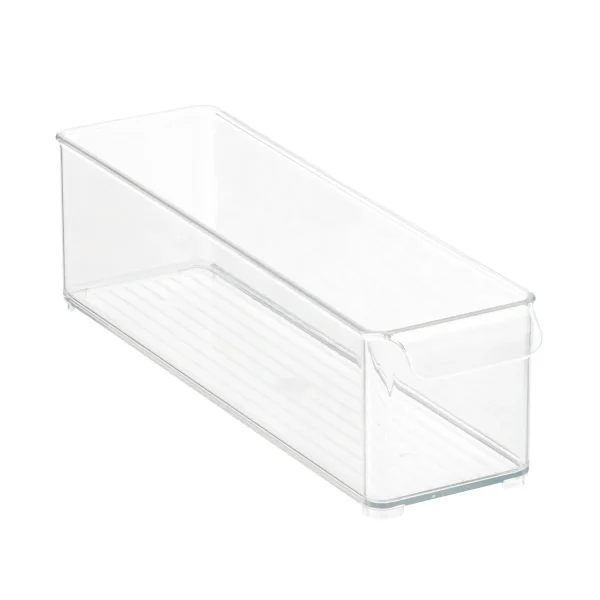 iDESIGN Narrow Deep Fridge Bins Tray Clear