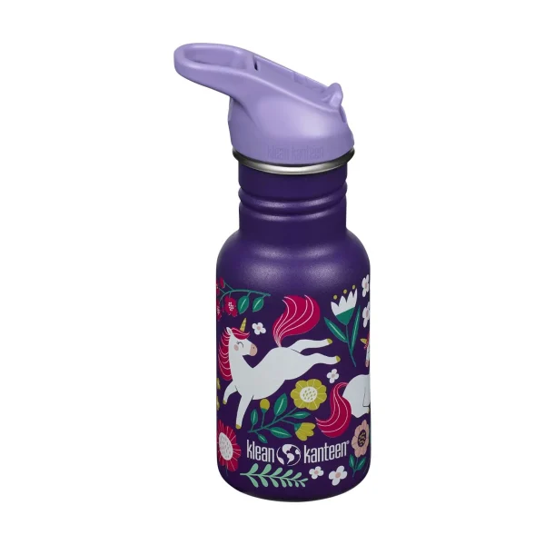 Klean Kanteen 12 oz Sport-Cap Kid Water Bottle Leaping Unicorns