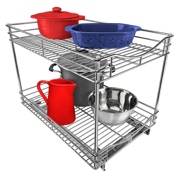 LYNK 14"x18" 2-Tier Roll Out Shelf Chrome
