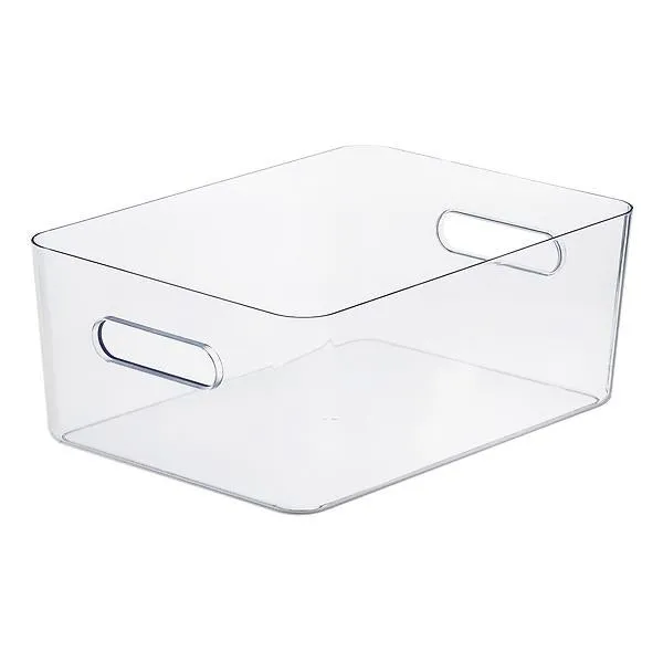 SmartStore Large Compact Plastic Bin w/ Handles Clear