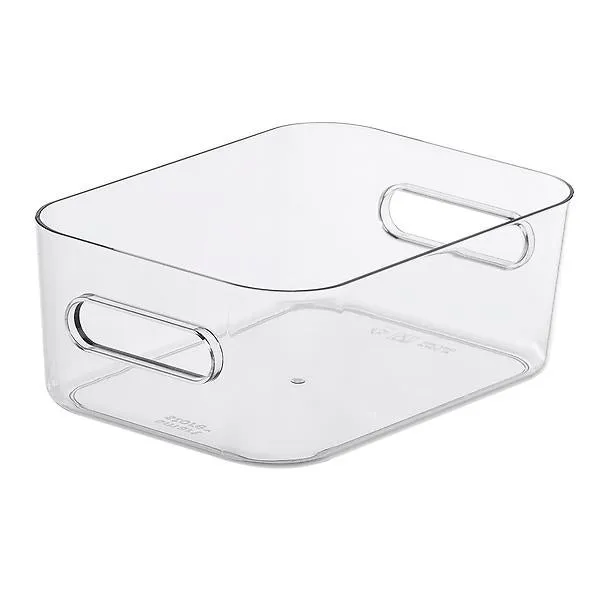 SmartStore Small Compact Plastic Bin w/ Handles Clear