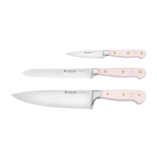 Wüsthof Classic Three Piece Knife Set Pink