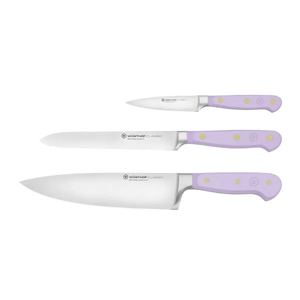 Wüsthof Classic Three Piece Knife Set Purple
