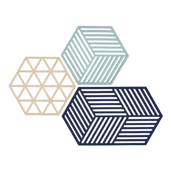 Zone Denmark Hexagon & Triangle Trivets Midnight Set of 3