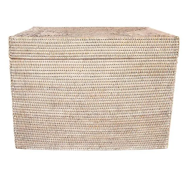 Artifacts Trading Company Medium Rectangular Hinged Chest/Trunk White Wash