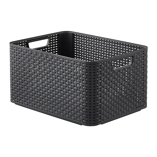 Curver Large Basketweave Bin Grey