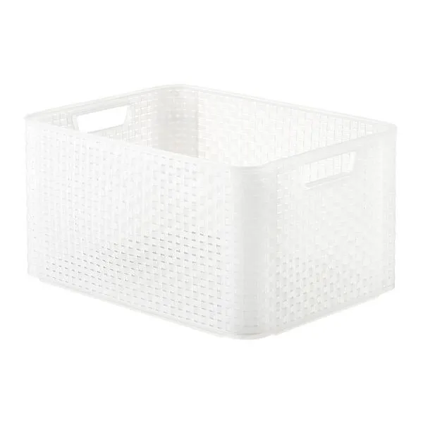Curver Large Basketweave Bin Translucent