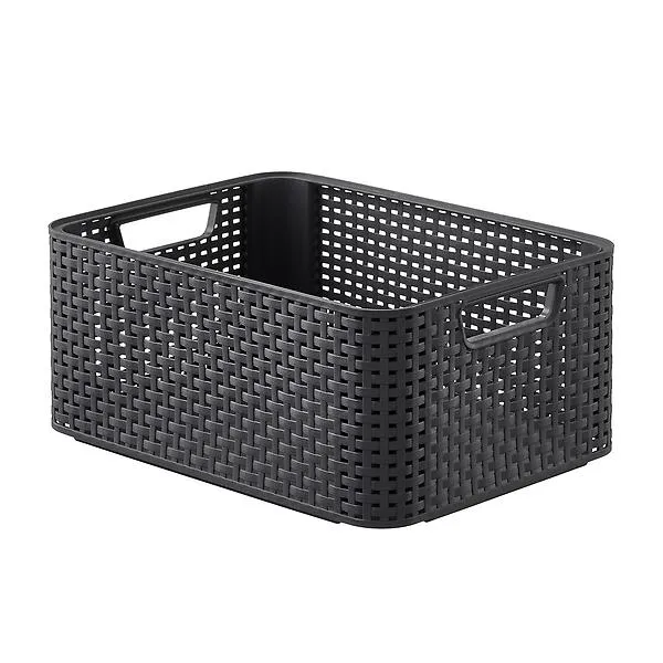 Curver Medium Basketweave Bin Grey
