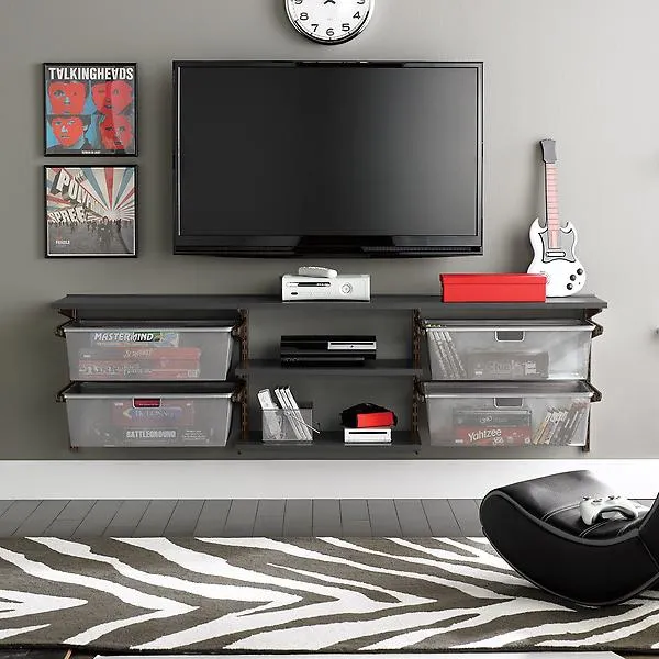 Entertainment Center Graphite & Slate