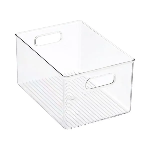iDesign Linus Large Rectangle Storage Bin Clear