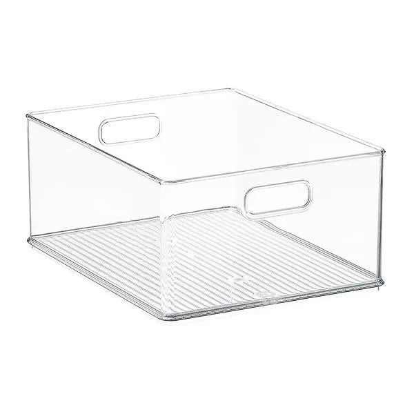 iDesign Small Linus Stackable Storage Bin Clear