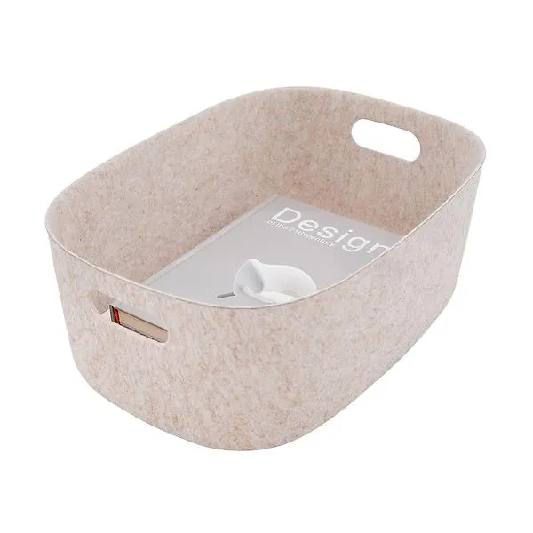 Welaxy Large Basket With Handles Oatmeal