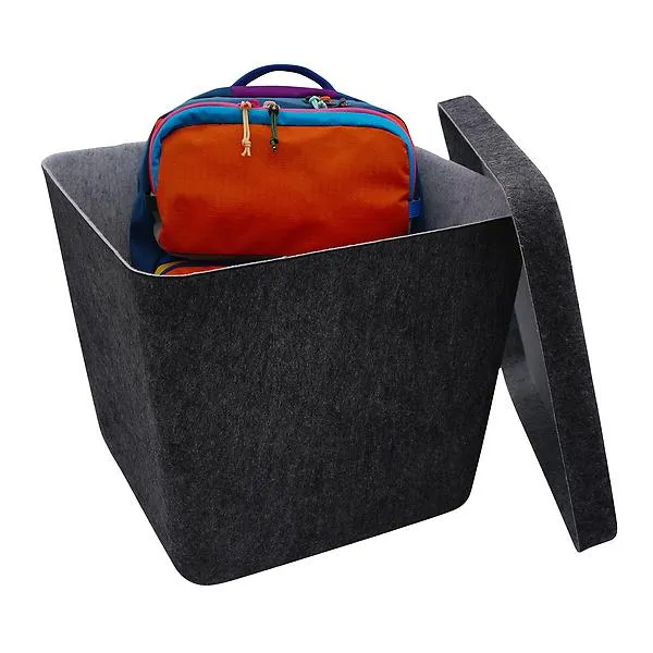 Welaxy XL Lidded Felt Bin Charcoal